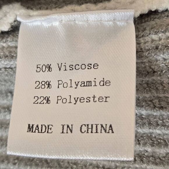 Merokeety Womens Ribbed Classic & Comfy Ribbed Pullover Sweater Gray White Large - Picture 8 of 13